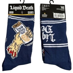 4 /$25 Liquid Death Novelty Crew Socks Mens Crazy Socks Stocking Stuffer